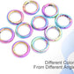 10Pack 3/4 Inch Round Carabiner, Metal Keychain Rings Spring O Ring for Purse Shoulder Bag Chain Ring Clip Replacement Paracord Keychain Lanyard Leather DIY Crafts (Rainbow)