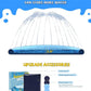VISTOP Non-Slip Splash Pad for Kids and Dog, Thicken Sprinkler Pool Summer Outdoor Water Toys - Fun Backyard Fountain Play Mat for Baby Girls Boys Children or Pet Dog (77 inch, Blue&Blue)