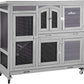 Aivituvin 47" Two Story Rabbit Hutch Bunny Cage with Wheels, Indoor Outdoor Guinea Pig Cage with 2 Deep No Leak Tray