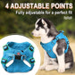 Dog Harness Step in Dog Vest Harness, Reflective Adjustable Puppy No Pull Harness Breathable Soft for Small and Medium Dogs Cats, Blue, XS