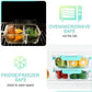 [5-Pack,36 Oz]Glass Meal Prep Containers 2 Compartments Portion Control with Upgraded Snap Locking Lids Glass Food Storage Containers, Microwave, Oven, Freezer and Dishwasher (4.5 Cups, Green)