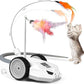 Interactive Cat Toys for Indoor Cats - Smart Moving Electric Mouse with Remote Control, Feather Tail, and Rechargeable Battery - Automatic Play for Bored Kittens & Adult Cats & Daily Exercise