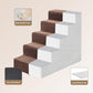 EHEYCIGA Dog Stairs for High Bed 22.5" H, 5-Step Dog Steps for Bed, Pet Steps for Small Dogs and Cats, Non-Slip Balanced Pet Ramp Indoor, Brown