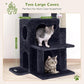 Globlazer Cat Tree Tower for Indoor Cats, 50-inch Adult Cat Tree House for Large Adult Cats with Steps, Scratching Post, 2 Cat Caves, Dangling Toys, FC50, Dark Grey