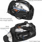 Small Gym Bag, Black Waterproof Duffle Bag for Men Women, Cordura Workout Bag with Trolley Sleeve, Duffle Bag for Travel, Sports, Fitness, Training, Yoga, Hospital