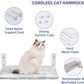 pettycare Cat Window Perch, Cordless Cat Window Hammock Bed with 4 Strong Suction Cups, Foldable Kitten Balcony Seat for Inside Hold Up to 40lbs, Solid Metal Frame and Soft Reversible 2 Fabrics Cover