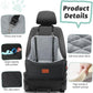 Dog Car Seat for Dogs Up to 35lbs,Fully Detachable and Washable,Memory Foam Covered Soft Fabric,Easy to Install with Adjustable Straps,Anti-Slip Bottom,Two Side Pockets(Black/Grey,Medium)