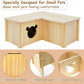 Fhiny Wooden Hamster House, Multi-Chamber Hamster Hideout & Tunnel Detachable Activity Room Exploring Toys Rats Habitat Decor for Dwarf Hamsters Gerbils Mice Lemmings (Small)
