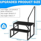RV Steps with Handrail, 2 Steps Ladder Hot Tub Steps with Handrail, Portable Mobile Home Stairs Outdoor RV Stairs for 5th Wheel RVs