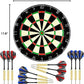 LinkVisions Dartboard with Staple-Free Bullseye, 18g Steel Tip Darts Set,12 Steel Tip Darts 18g, Dartboard Mounting Kits Included