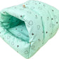 WOWOWMEOW Guinea Pigs Bed,Hamster Bed,Soft Sleep Mat Pad and Warm Cave for Rats,Rabbit,Chinchillas,Hedgehog,Squirrel and Other Small Animals (M, Heart-Green)