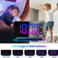 Projection Alarm Clock for Bedroom Ceiling,RGB Digital Clocks Radio with 10 Colors RGB Night Light,Loud Alarm Clock for Heavy Sleepers,USB C Charger Port,Snooze,12/24H,Auto Dimming