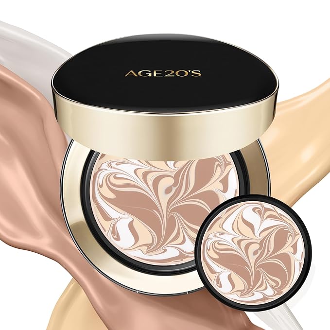 AGE20'S Signature Essence Pact SPF 50+ | Pack of 2 | 23W BEIGE | Cream Foundation, Dewy Finish, Natural Coverage | Korean Cushion Foundation