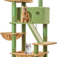 Taoqimiao Cactus Cat Tree, 57.5-Inch Cat Tower for Indoor Cats Large Adult, Extra Large Cat Condo, 8 Sisal Scratching Posts, Metal Frame Cozy Hammock, Durable Scratch Board, 2 Top Perches, MSC026