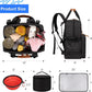 Modoker Dog Travel Bag, Airline Approved Backpack for Pet Accessories Organizer, Tote Weekend Bag with 2 Dog Food Storage Containers, 2 Collapsible Bowls, 1 Pet Mat, Black