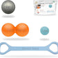 Massage Ball, Lacrosse Ball Massage Ball Therapy for Myofascial Release, Ball for Plantar Fasciitis Relief, Hard Ball,with Extra Soft Peanut Ball,Stretch Band