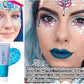 Go Ho Light Blue Face Body Glitter Gel,Blue Mermaid Face Paint Makeup,Holographic Chunky Sequins Glitters for Eye Lip Hair,Halloween Costumes Festival Rave Accessories,52g