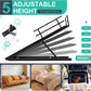 Dog Ramp, 5 Level Adjustable Height Folding Pet Ramp for High Bed, Portable Paw Ramps Large Bed Ramp for Medium & Large Old Dogs & Cats - Natural Wood Furniture Quality