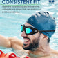 Swim Goggles, Polarized Adult Swimming Goggles Bungee Strap No Hair Pulling Anti-fog Pool Goggles for Men Women