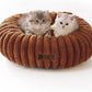 MEWOOFUN Donut Dog Beds for Small Dog, Calming Bed Round Cute Puppy Bed with Non-Slip Bottom, Fluffy Washable Pet Bed for Puppy and Kitten (Dark Brown, XS (20x20x6))