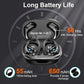 Ltinist Wireless Earbud, Bluetooth 5.3 Headphones Pure Bass Sound with Earhooks, 75H Battery Over Ear Headphones with Dual-LED Display, IP7 Waterproof Earphones Built-in Microphone for Running Sports