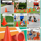 GHB Soccer Cones 7" 9" of 12 24 Pack Disc Soccer Sport Cones Training Field Marker Agility Cones for Basketball, Coaching, Practice Equipment Includes Drills Guide