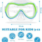 Aegend Kids Swim Mask Goggles, Tempered Glass 180° HD Wide View with Nose Cover