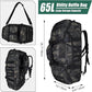 65L Large Duffle Bag, 3-in-1 Tactical Backpack MOLLE Pack for Sports, Gym, Outdoor, Black Camo