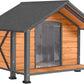 Dog House Outdoor & Indoor Unique All-Around Iron Frame Dog Kennel for Winter with Raised Feet for Small & Medium & Large Dogs,Weatherproof Roof (40.6 “L×34.3”W×31.5“H)