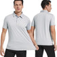 Mens Polo Shirts Short Casual Solid Stylish Dry Fit Performance Designed Collared Golf Polo Shirts for Men