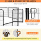 BestPet Dog Playpen Indoor 24 inch 8 Panels Metal Dog Pen Pet Dog Fence Outdoor Exercise Pen with Doors,Pet Puppy Playpen for RV Camping Yard, Black