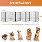 Full Metal Freestanding Dog Gate with Door, 36''Height Foldable Pet Dog Fence for Indoor & Outdoor, 8 Panels Extra Wide Free Standing TallDog Gates for Doorways,House,Stairs,Porch,Deck,Yard