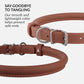CollarDirect Rolled Leather Dog Collar, Soft Padded Round Puppy Collar, Handmade Genuine Leather Collar Dog Small Large Cat Collars 13 Colors (6-7 Inch, Cinnamon Smooth)