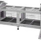 Aivituvin Rabbit Hutch Bunny Cage with Double House and Run Indoor Outdoor Guinea Pig House with Deeper No Leak Trays and Wheels