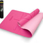 Robust Non-Slip Yoga Mat with Strap, 1/4" Thick TPE Eco-Friendly Workout Mat for Yoga with Position Lines and Texture Surface, Gym Mat for Women, Men, Pilates and Exercises Anti-Tear Sweat-Proof Exercise Mat