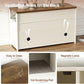 Cat Litter Box Enclosure for 2 Cats, 47" Double Hidden Litter Box Furniture with Scratch Pad, Farmhouse Indoor Litter Box Cabinet Cat Washroom, White