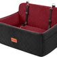 Dog Car Seat for Medium/Large Dogs, Pet Booster Seat for Under 55 lbs or 2 Small Dogs, Detachable & Washable Dog Car Bed for Backseat with 2 Safety Leashes (Blcak/red)