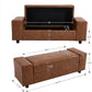 Storage Ottoman Bench 55 Inch Upholstered Comfy PU Leather End of Bed Bench with Large Storage for Bedroom/Living Room/Entryway/Closet(Brown)