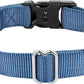 Mikivery Nylon Dog Collar with Quick Release Buckle Soft Adjustable Sturdy for Small Medium Large Dogs Haze Blue,M