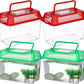 Mini Handheld Aquarium Pet Box, 4Pcs Portable Fish Tank Plastic Turtle Tank with Lid Handheld Fish Tank Clear Reptile Terrarium Hamster Box for Fish Snakes Aquarium