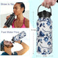 Water Bottle Insulated 32oz 40oz 64oz 128oz Straw Lid Spout Lid & 3 Lids, Leak Proof, Vacuum Insulated,Stainless Steel Water Bottle Wide Mouth for Sports, Gym or Office