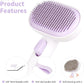 aumuca Cat and Dog Grooming Brush for Shedding, Removes Loose Fur from Long or Short Haired Pets - Ideal for Cats, Kittens, Rabbits, and More - Purple