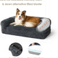 EHEYCIGA Human Dog Bed for Kids, Foldable XXL Dog Bed, Faux Fur Fluffy Pet Couch Bed, Orthopedic Calming Memory Foam Big Pet Bed, Washable Pet Sofa Bed with Non-Slip Bottom, Dark Grey, 54"x38"x7.5"