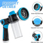 Dog Wash Hose Attachment, 10-in-1 Spray Mode Pet Shower Soap Sprayer with Grooming Comb Rubber Brush, Hose Nozzle with 100cc Soap Dispenser, for Watering, Car Wash, Dog and Horse Showering (Blue)
