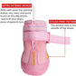 QUMY Dog Shoes for Large Dogs, Medium Dog Boots & Paw Protectors for Winter Snowy Day, Summer Hot Pavement, Waterproof in Rainy Weather, Outdoor Walking, Indoor Hardfloors Anti Slip Sole Pink 2