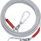Dog Tie Out Cable for Dogs Outside Up to 250lbs,10/20/30/50/100FT Long Dog Leash&Chains,Small-Large Dogs Runner Cable for Yard,Heavy Duty Lead Line for Outdoor,Camping,Yard (250lbs 100FT, Silver)