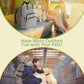 Dog Travel Bag, 25L Airline Approved Dog Travel Backpack for Pet Travel Accessories with 2 Food Storage Containers, 2 Foldable Bowls for Short Trips, Grey
