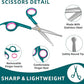 Professional 5 in 1 Pet Grooming Kit - Stainless Steel Dog & Cat Grooming Scissors with Rounded Tip Blades for Safe Fur Trimming, Thinning Shears, Straight Scissors, and Pet Comb (Green 5 in 1)