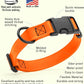 Dogline Biothane Waterproof Dog Collar with Quick Release Buckle Strong Coated Nylon Webbing with Odor- Proof for Easy Care Easy to Clean Fits Small Medium or Large Dogs, Orange 3/4" W 12-19" L
