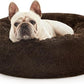 Love's cabin 20in Cat Beds for Indoor Cats - Cat Bed with Machine Washable, Waterproof Bottom - Dark Brown Fluffy Dog Pet Calming Cushion Bed for Joint-Relief and Sleep Improvement